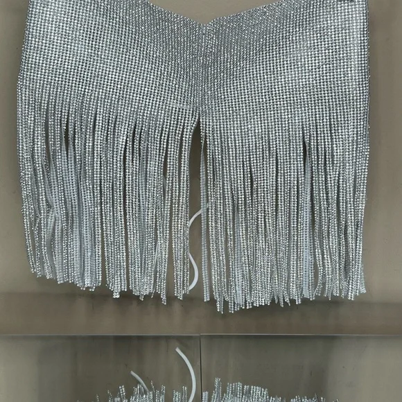 Ciao Adirana Rhinestone Silver Corset Belt - Picture 5 of 16